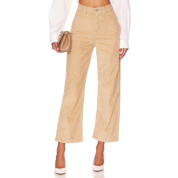 Levis Premium Ribcage Straight Ankle Jean 25 27 Granola Brown Corduroy Pants New - Picture 13 of 16